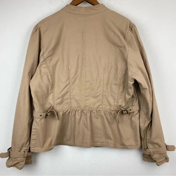 Motto size XL Women’s Tan Button Up Buckle Utility Jacket - Picture 6 of 6